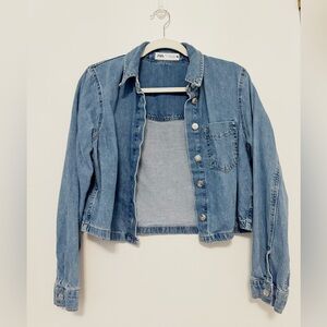 Zara Light-Weight Cropped Jean Shacket